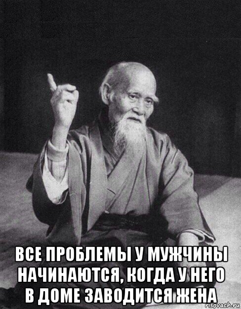  все проблемы у мужчины начинаются, когда у него в доме заводится жена, Мем Монах-мудрец (сэнсей)