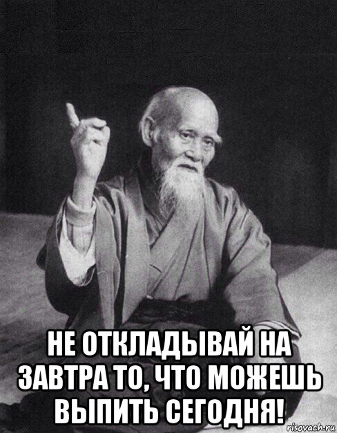  не откладывай на завтра то, что можешь выпить сегодня!, Мем Монах-мудрец (сэнсей)