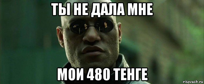 ты не дала мне мои 480 тенге, Мем  морфеус