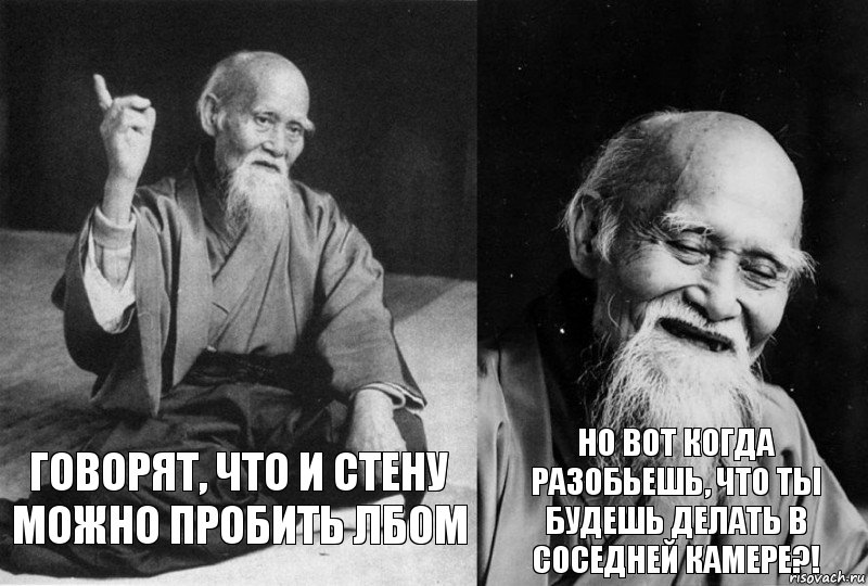 говорят, что и стену можно пробить лбом но вот когда разобьешь, что ты будешь делать в соседней камере?!, Комикс Мудрец-монах (2 зоны)