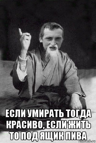  если умирать тогда красиво, если жить то под ящик пива, Мем Мудрий паца