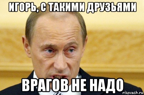 игорь, с такими друзьями врагов не надо, Мем путин