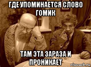 где упоминается слово гомик там эта зараза и проникает, Мем Сеть