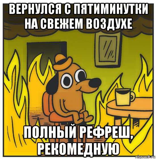 вернулся с пятиминутки на свежем воздухе полный рефреш, рекомедную