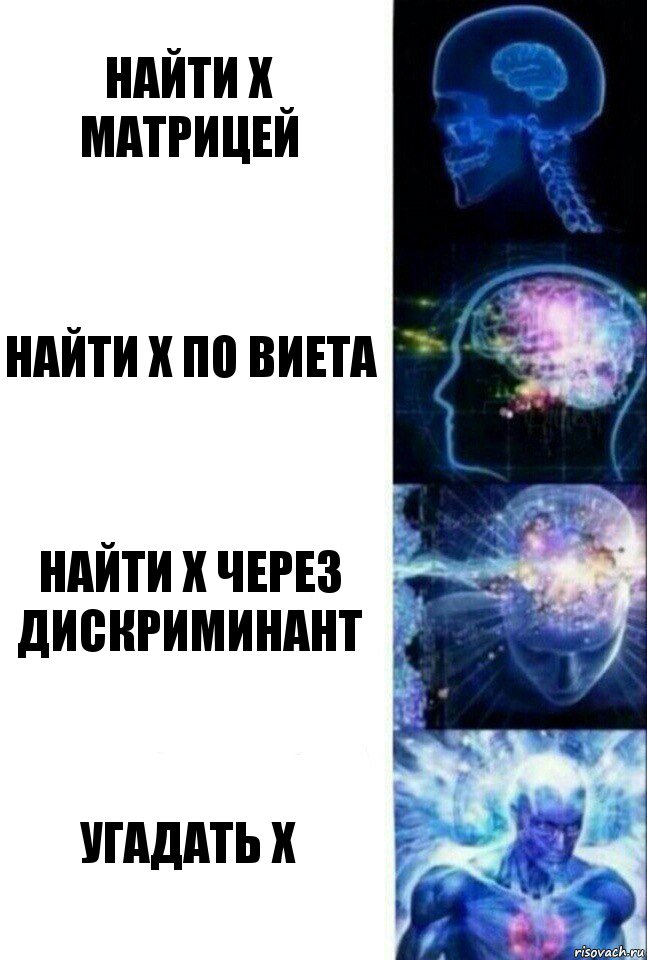 найти х матрицей найти х по Виета найти х через дискриминант угадать х, Комикс  Сверхразум