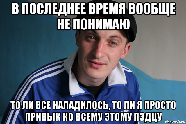 в последнее время вообще не понимаю то ли все наладилось, то ли я просто привык ко всему этому пздцу, Мем Типичный гопник