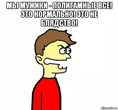 мы мужики - полигамные все! это нормально! это не блядство! 