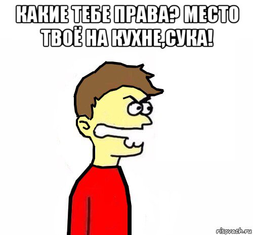 какие тебе права? место твоё на кухне,сука! 
