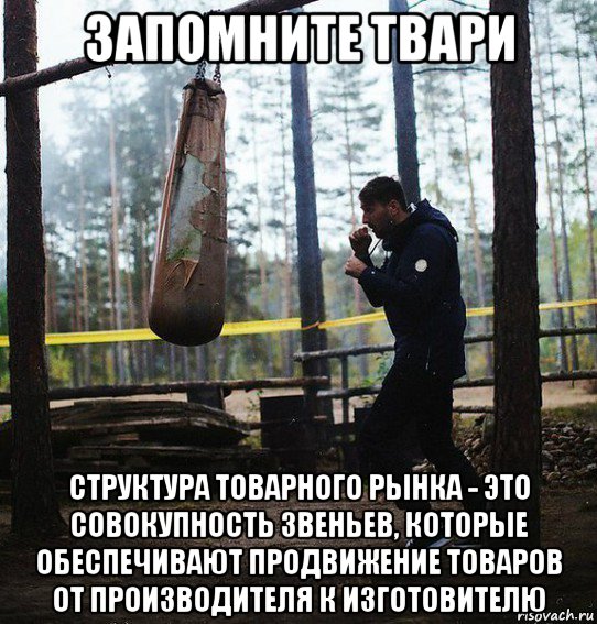 запомните твари структура товарного рынка - это совокупность звеньев, которые обеспечивают продвижение товаров от производителя к изготовителю, Мем Запомните твари