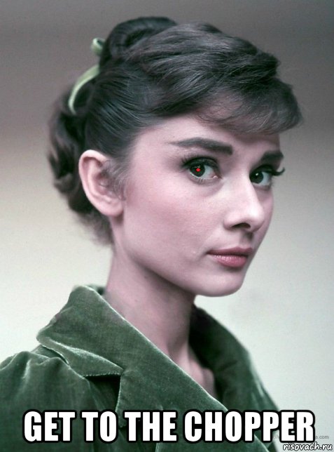  get to the chopper, Мем Audrey Hepburn