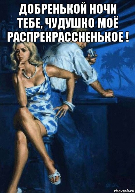 добренькой ночи тебе, чудушко моё распрекрассненькое ! , Мем БАР