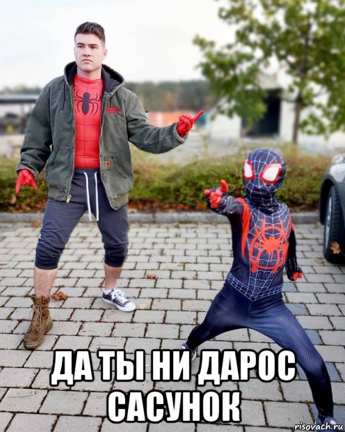  да ты ни дарос сасунок, Мем Человек паук