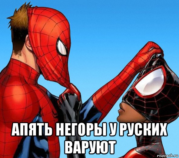  апять негоры у руских варуют, Мем Человек паук