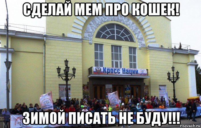 сделай мем про кошек! зимой писать не буду!!!, Мем Дк 1100-летия Мурома Муром