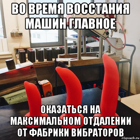 во время восстания машин главное оказаться на максимальном отдалении от фабрики вибраторов, Мем Фабрика вибраторов