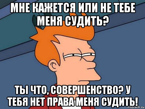 мне кажется или не тебе меня судить? ты что, совершенство? у тебя нет права меня судить!, Мем  Фрай (мне кажется или)