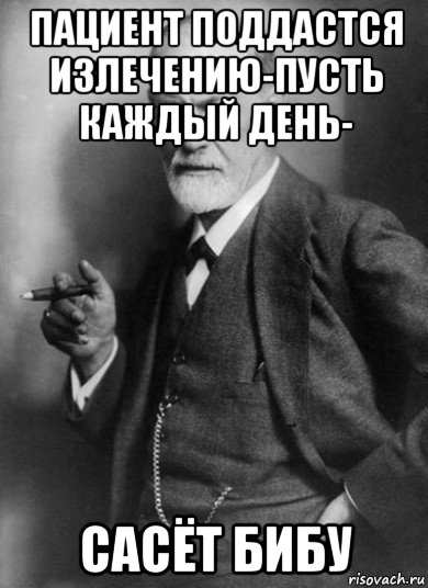 пациент поддастся излечению-пусть каждый день- сасёт бибу, Мем    Фрейд