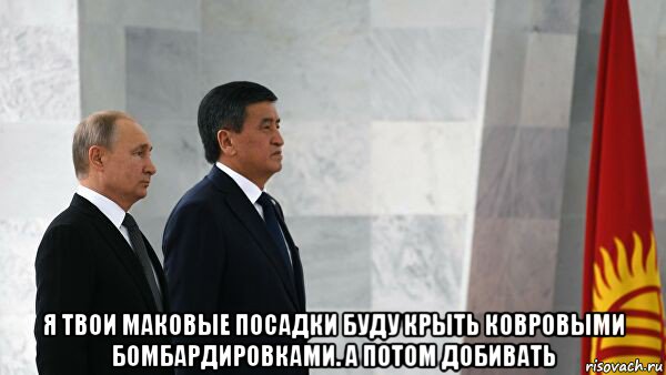  я твои маковые посадки буду крыть ковровыми бомбардировками. а потом добивать, Мем Героинчик