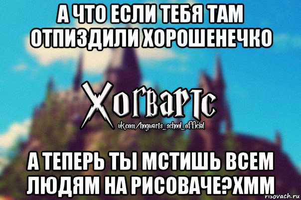 а что если тебя там отпиздили хорошенечко а теперь ты мстишь всем людям на рисоваче?хмм, Мем Хогвартс