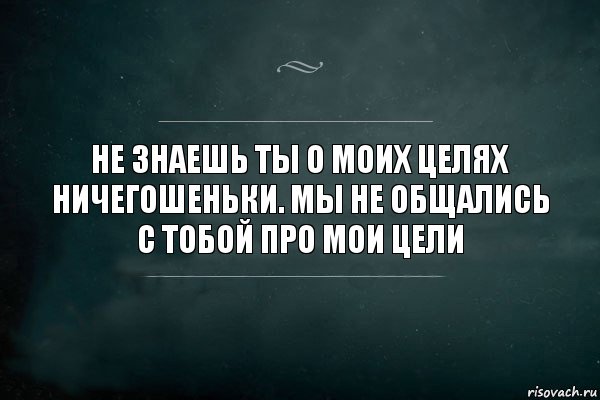 не знаешь ты о моих целях ничегошеньки. мы не общались с тобой про мои цели, Комикс Игра Слов