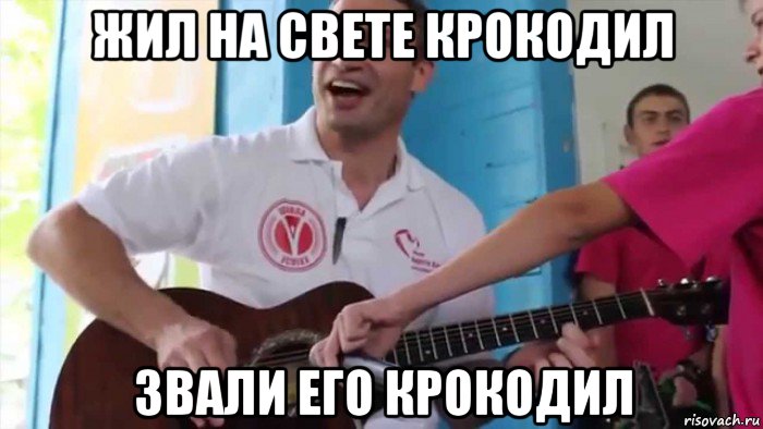 жил на свете крокодил звали его крокодил, Мем Кличко гитара