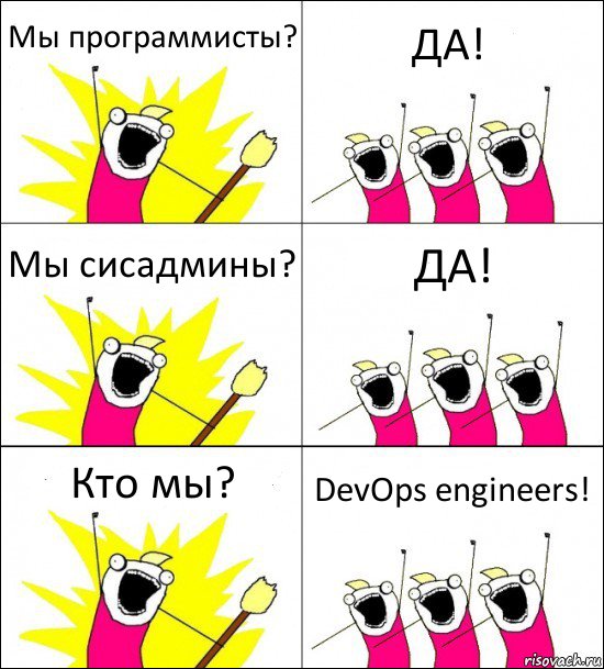 Мы программисты? ДА! Мы сисадмины? ДА! Кто мы? DevOps engineers!, Комикс кто мы