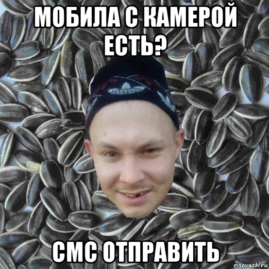 мобила с камерой есть? смс отправить, Мем Mc конкретный семечки