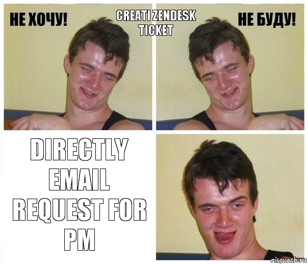 Creati Zendesk ticket Directly email request for PM