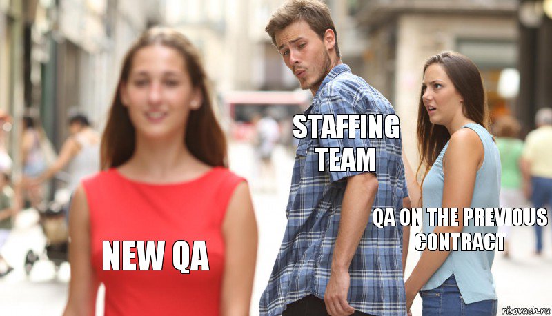 Staffing team QA on the previous contract New QA, Комикс      Парень засмотрелся на другую девушку
