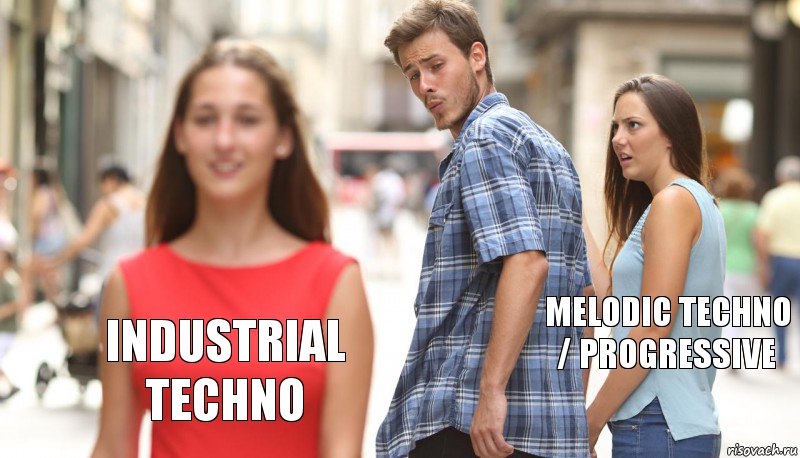 Melodic Techno / Progressive Industrial Techno, Комикс      Парень засмотрелся на другую девушку