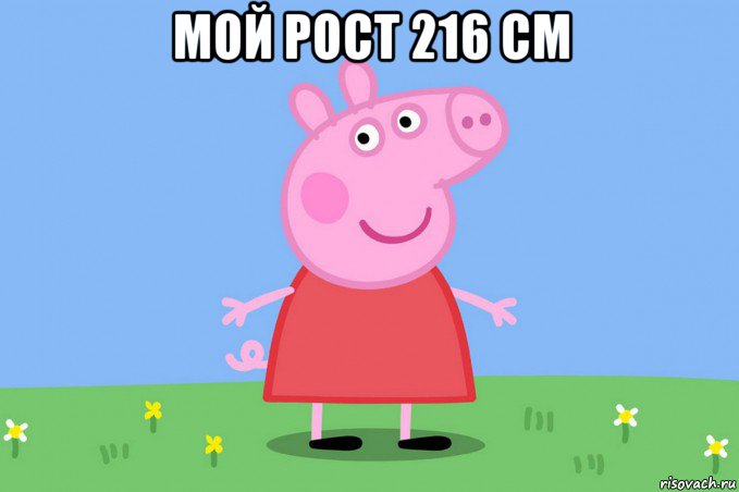 мой рост 216 см , Мем Пеппа