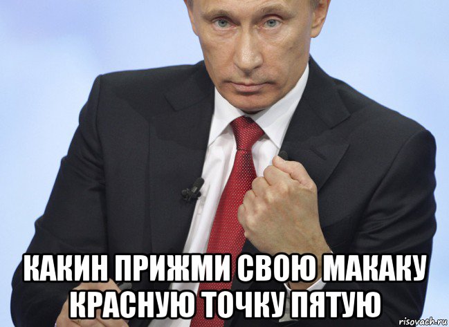  какин прижми свою макаку красную точку пятую, Мем Путин показывает кулак
