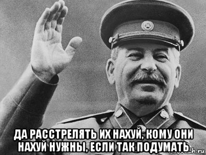  да расстрелять их нахуй, кому они нахуй нужны, если так подумать