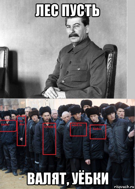лес пусть валят, уёбки, Мем Сталин и урки
