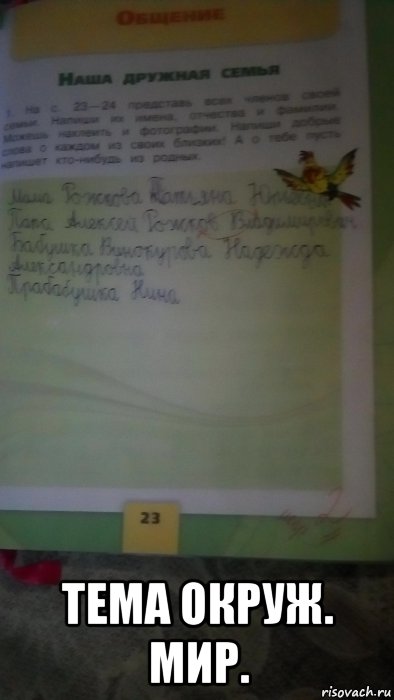  тема окруж. мир., Мем Тетрадь