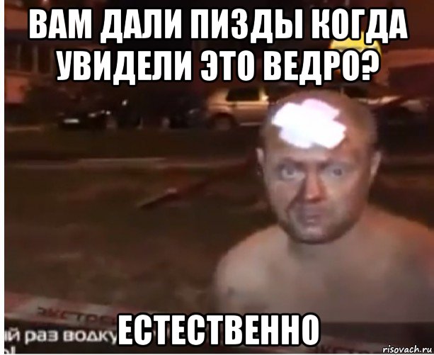 вам дали пизды когда увидели это ведро? естественно, Мем Естественно
