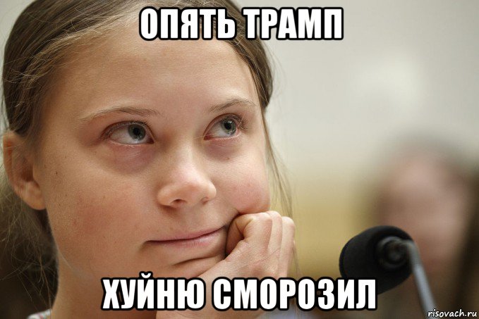 опять трамп хуйню сморозил, Мем Грета