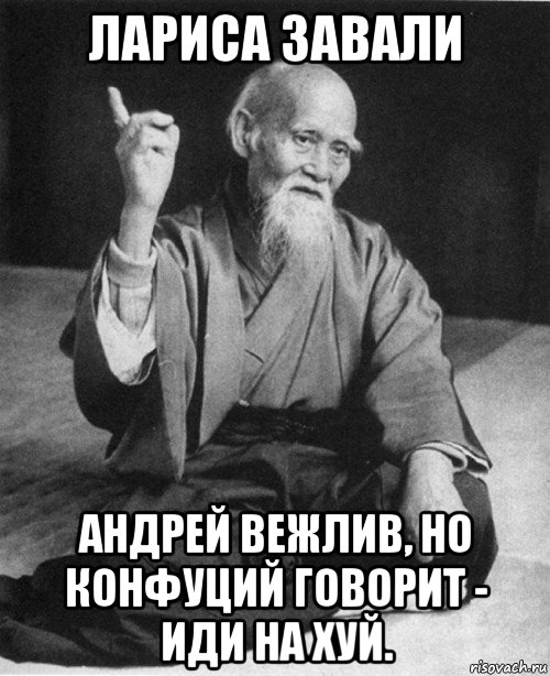 лариса завали андрей вежлив, но конфуций говорит - иди на хуй., Мем конфуций