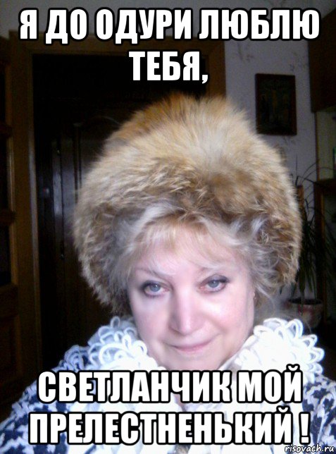 я до одури люблю тебя, светланчик мой прелестненький !, Мем ЛИСЬЯ ШАПКА
