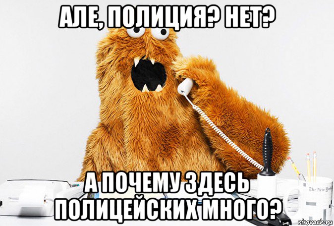 але, полиция? нет? а почему здесь полицейских много?