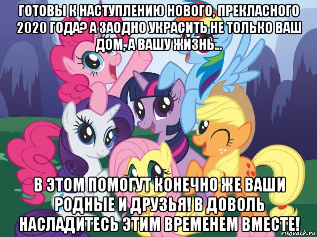 готовы к наступлению нового, прекласного 2020 года? а заодно украсить не только ваш дом, а вашу жизнь... в этом помогут конечно же ваши родные и друзья! в доволь насладитесь этим временем вместе!, Мем My little pony