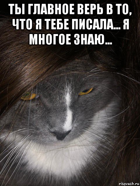 ты главное верь в то, что я тебе писала... я многое знаю... 