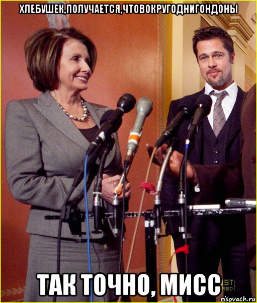 хлебушек,получается,чтовокругоднигондоны так точно, мисс, Мем Pelosi
