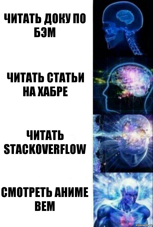 Читать доку по БЭМ Читать статьи на хабре Читать stackoverflow Смотреть аниме BEM, Комикс  Сверхразум