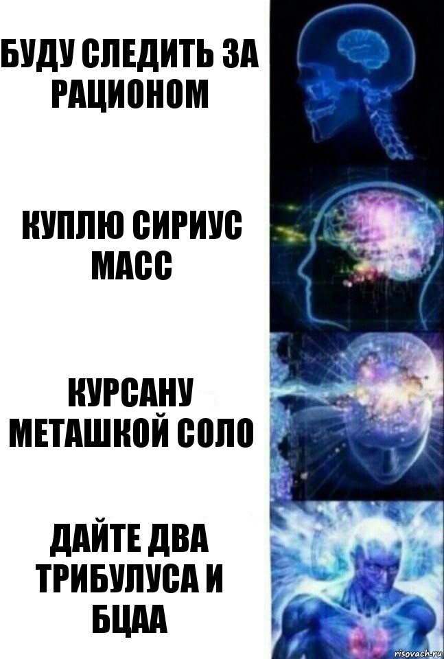 буду следить за рационом куплю сириус масс курсану меташкой соло дайте два трибулуса и бцаа, Комикс  Сверхразум