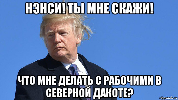 нэнси! ты мне скажи! что мне делать с рабочими в северной дакоте?, Мем Trump