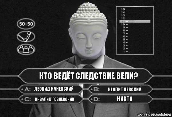 Кто ведёт следствие вели? Леонид Каневский Неолит Невский Инвалид Говневский Никто, Комикс  Выбор