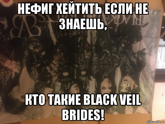 нефиг хейтить если не знаешь, кто такие black veil brides!, Мем Black Veil Brides