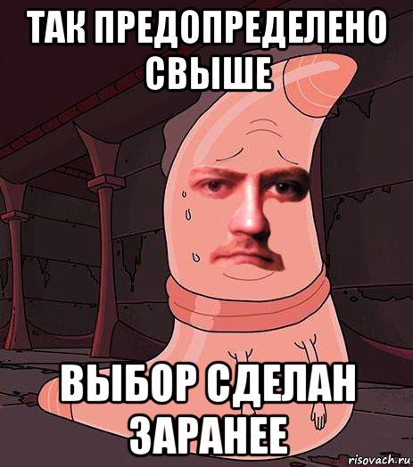 так предопределено свыше выбор сделан заранее