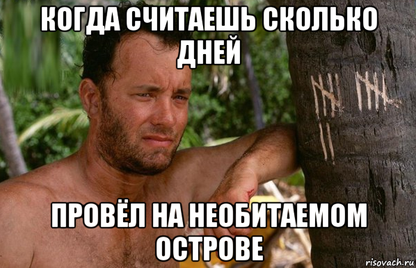 когда считаешь сколько дней провёл на необитаемом острове